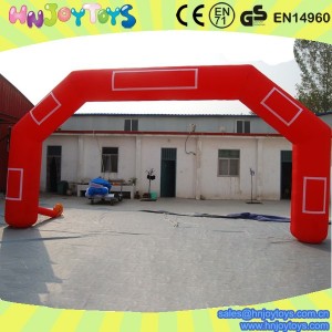 large inflatable red sport archway
