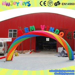 colorful rainbow inflatable arch