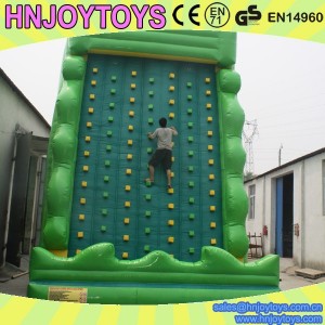 vivid green color Inflatable Climbing wall for outdoor Game