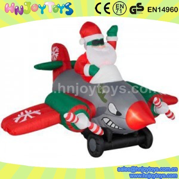 airblown animated santa in helicopter